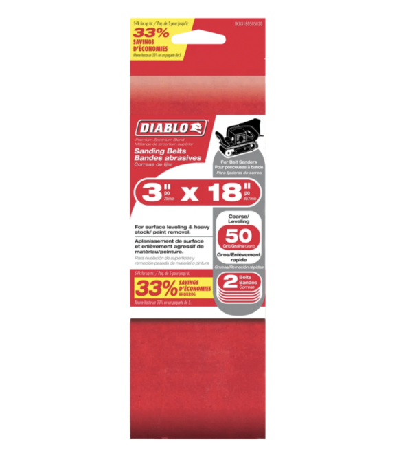Diablo Dcb318080S02G Belt 3 X 18  80G 2 Pk