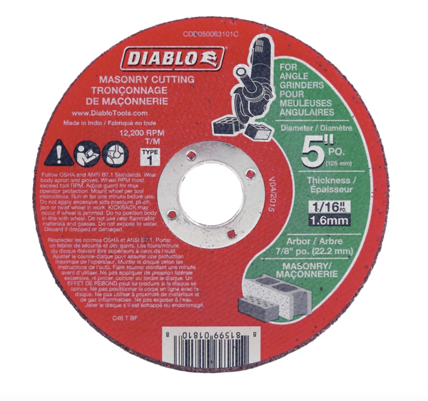 Diablo Cdd045250701C 4-1/2? X 1/4? X 7/8 Masonary Dcty27