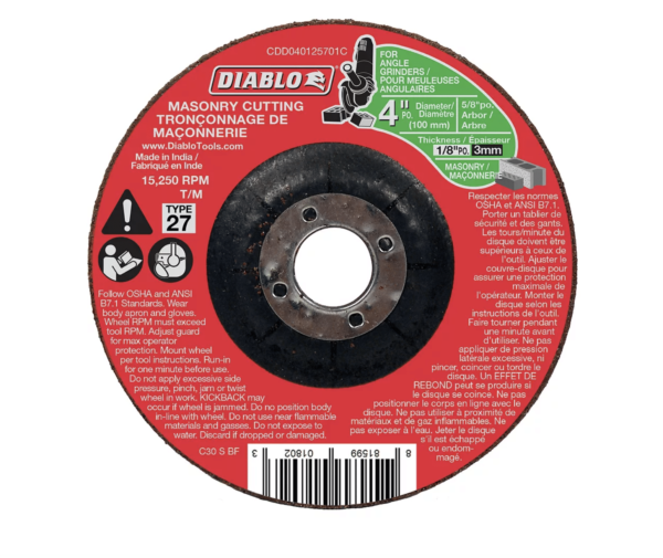 Diablo Cdd040250701C 4? X 1/4? Masonry Dc Gr. # 27
