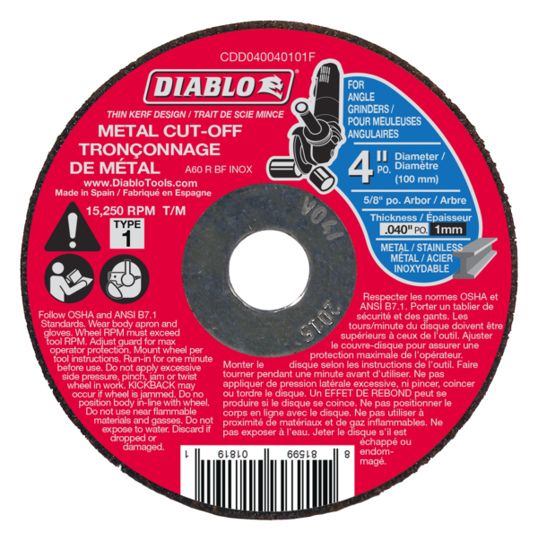 Diablo Cdd040125701F 4? X 18 X 5/8 Metal Dc C-Off # 27
