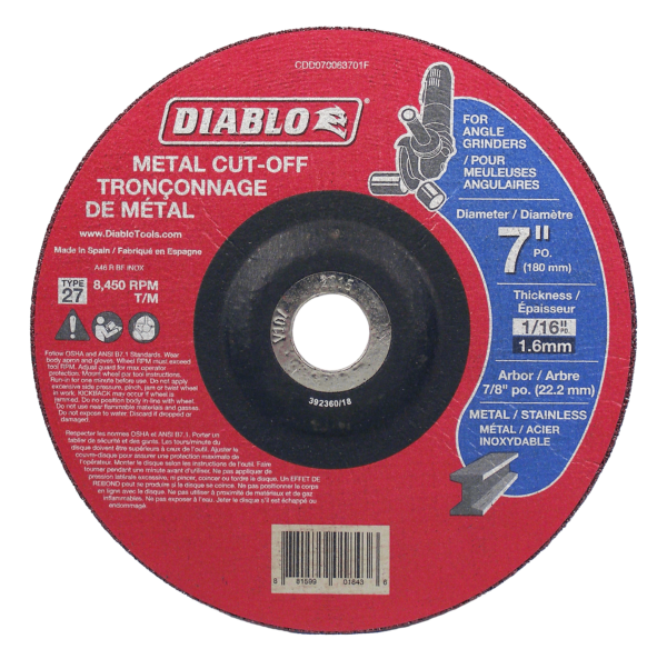 Diablo Cdd070250B01F 7? X 1/4 X 5/8-11 Metal Dc-G # 27 Hub