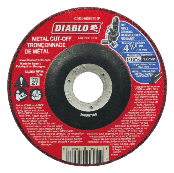 Diablo Cdd045125701F 4-1/2? X 1/8 Metal Dc C-Off # 27