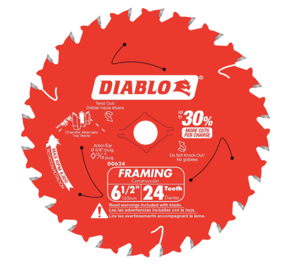 Diablo D0641A 6-1/2? X 40T Finish/Plywood Blade (Bulk)