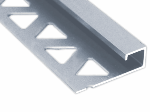 Prova Cm2351Sca08 Square Tile Edge ? Satin Clear Anodized (Sca) ? 3/8 In. (10 Mm) X 8 Ft.