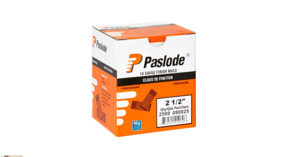 Paslode?16 Gauge Straight Finishing Nail 2-1/2? Galvanized (2,500 Per Box)