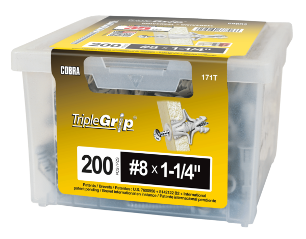 Cobra (171T) Triple-Grip #8 Grey + Screws (X 200)