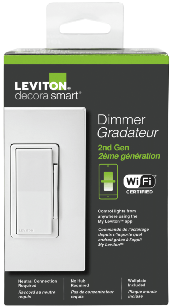 Leviton D26Hd Wh Decora Smart Wi-Fi 600W Dimmer