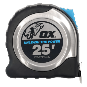 Ox Tools Ox-P029425 Pro Ss Tape Measure 25? Magnetic, Inch Standard Scale, 30Mm Wide Tape
