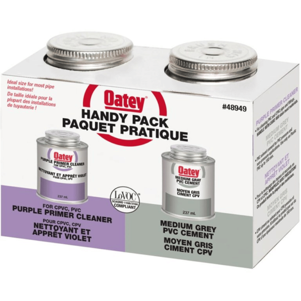 Oatey 48949 237 Ml Purple Primer/Pvc Medium Gray Handipack