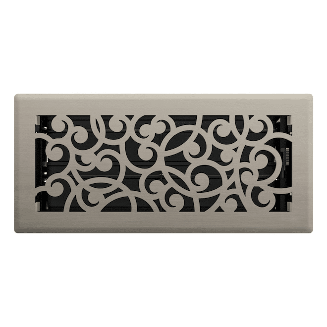 Imperial Rg3360 4-In X 10-In Wonderland Brushed Nickel Steel Floor Register