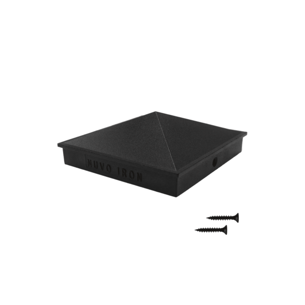 Nuvo Iron Pcp02 Powder Coated Black, Aluminum, 4?4 Post Cap.  Fits 3 1/2? X 3 1/2? Dressed Post.  Screws Included