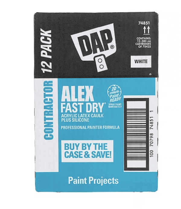 Dap? 74851  Alex Fast Dry?Acrylic Latex Caulk Plus Silicone  ? Contractor Pack White 300Ml