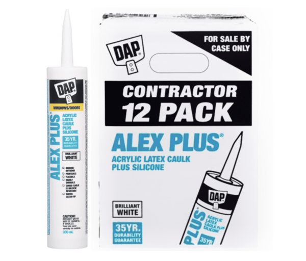 Dap? 74275 Alex Plus Acrylic Latex Caulk Plus Silicone ? Contractor Pack Of 12 White 300Ml