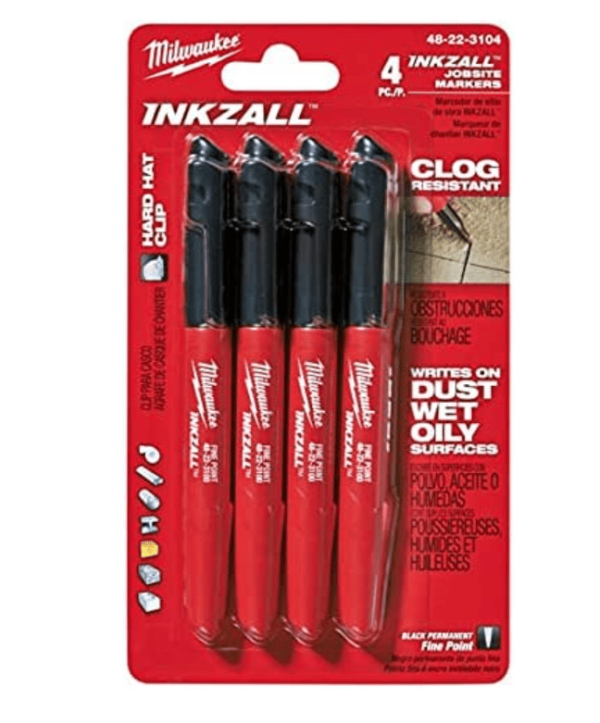 Milwaukee 48-22-3104 4Pk Black Fine Point Markers (D)