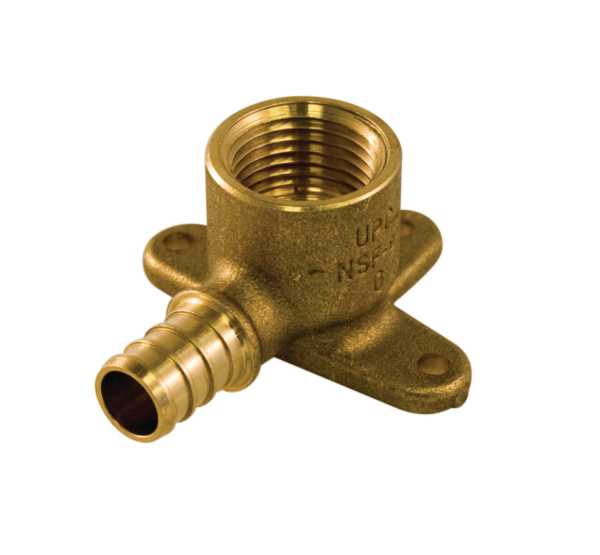 Aqua Dynamic 9777-943 Pex Fitting Brass Elbow 90 Drop Ear 3/4 P X 1/2 F Upc-A Lead Free
