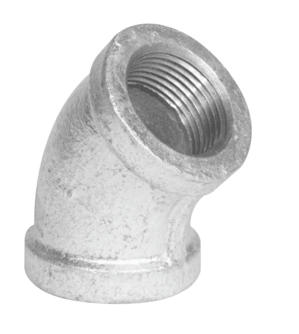 Aqua Dynamic 5510-203 Fitting Galvanized Iron 45 Elbow 1/2