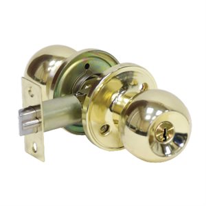 Door Lock Knob Entry Polished Brass