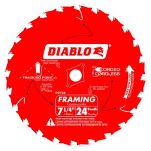 7-1/4" x 24-Teeth Framing Saw Blade for Wood